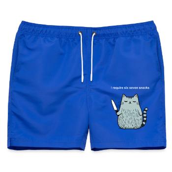 6-7 Internet Meme 6 7 Snack Katze - Männer Badeshorts - Royalblau - Vorne - AI Model Male 178 light (178cm)