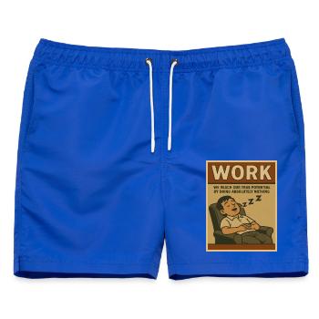 Auf Arbeit Nichts tun, wahres Potenzial - Männer Badeshorts - Royalblau - Vorne - AI Model Male 178 light (178cm)