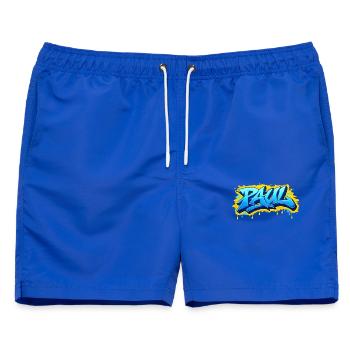 Graffiti PAUL Name Geschenk Ideal druckbar - Männer Badeshorts - Royalblau - Vorne - AI Model Male 178 light (178cm)