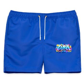 Graffiti LUKA Name Geschenk Ideal druckbar auf - Männer Badeshorts - Royalblau - Vorne - AI Model Male 178 light (178cm)