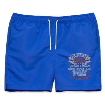 60 Geburtstag Alter und Laufleistung - Männer Badeshorts - Royalblau - Vorne - AI Model Male 178 light (178cm)