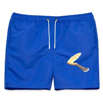 Loslassen – ein stilles Zeichen - Männer Badeshorts - Royalblau - Vorne - AI Model Male 178 light (178cm)