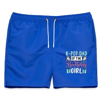 K-Pop Dad Of The Birthday Girl - Männer Badeshorts - Royalblau - Vorne - AI Model Male 178 light (178cm)