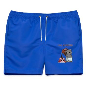 C’mon, Do Something – Kaffee für mein Gehirn - Männer Badeshorts - Royalblau - Vorne - AI Model Male 178 light (178cm)