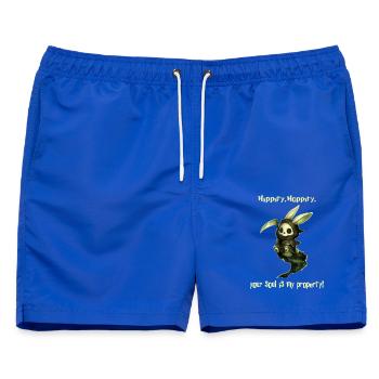 Grim Bunny – Deine Seele gehört mir! - Männer Badeshorts - Royalblau - Vorne - AI Model Male 178 light (178cm)