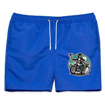 Motorrad Rocker auf Jagd nach Zombies - Männer Badeshorts - Royalblau - Vorne - AI Model Male 178 light (178cm)