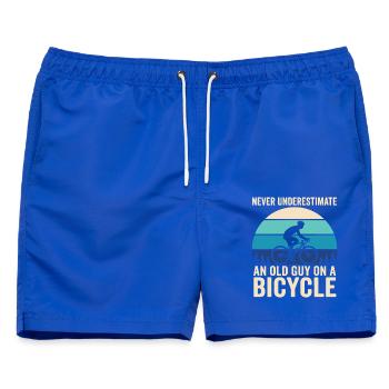 Never Underestimate Old Guy Bicycle - Männer Badeshorts - Royalblau - Vorne - AI Model Male 178 light (178cm)