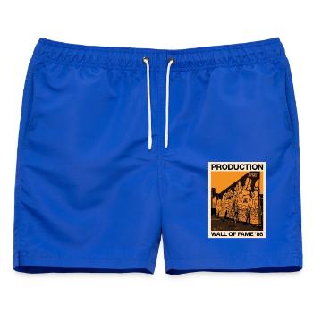 Production Wall of Fame 86 Poster - Männer Badeshorts - Royalblau - Vorne - AI Model Male 178 light (178cm)