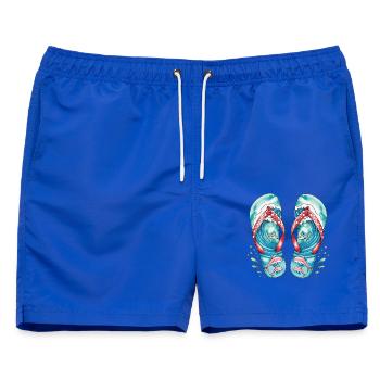 Flip Flop Sommer Shirt mit Delfinen - Männer Badeshorts - Royalblau - Vorne - AI Model Male 178 light (178cm)