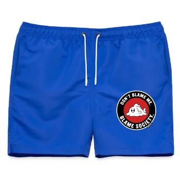 Gib mir nicht die Schuld, gib der Gesellschaft die Schuld - Männer Badeshorts - Royalblau - Vorne - AI Model Male 178 light (178cm)