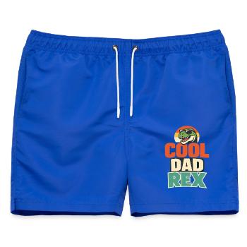 Cool Dad Rex Dino Vater Retro Spruchmotiv - Männer Badeshorts - Royalblau - Vorne - AI Model Male 178 light (178cm)