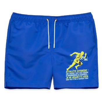 Athlète Hybride Course Fitness Humour Citation - Männer Badeshorts - Royalblau - Vorne - AI Model Male 178 light (178cm)