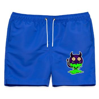 Lila Dämon mit Neon-Schleim - Männer Badeshorts - Royalblau - Vorne - AI Model Male 178 light (178cm)