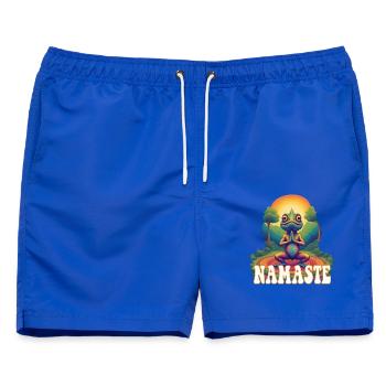 Chamäleon Yoga Namaste - Männer Badeshorts - Royalblau - Vorne - AI Model Male 178 light (178cm)