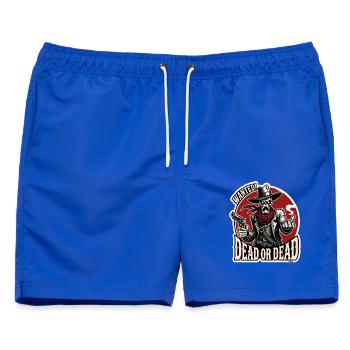Dead or Dead Skull Western - Männer Badeshorts - Royalblau - Vorne - AI Model Male 178 light (178cm)