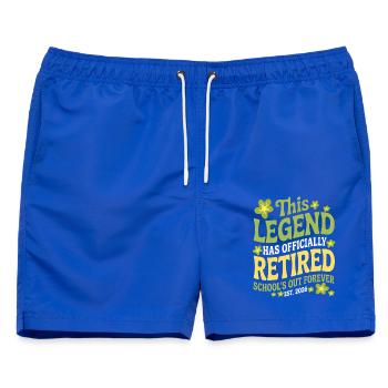 Lehrer-Ruhestandsgeschenke für Lehrer Ruhestand - Männer Badeshorts - Royalblau - Vorne - AI Model Male 178 light (178cm)