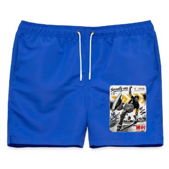 Street Skate Graffiti - Männer Badeshorts - Royalblau - Vorne - AI Model Male 178 light (178cm)