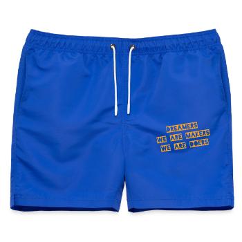 Träumer, wir sind Schöpfer, Macher, Macher - Männer Badeshorts - Royalblau - Vorne - AI Model Male 178 light (178cm)