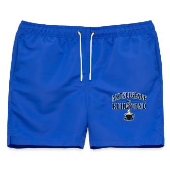 Amtslegende im Ruhestand - Männer Badeshorts - Royalblau - Vorne - AI Model Male 178 light (178cm)