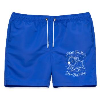 Tiny Trotters Warte Auf Mich - Männer Badeshorts - Royalblau - Vorne - AI Model Male 178 light (178cm)