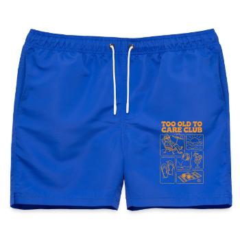 Too Old To Care Club Ruhestandsurlaub - Männer Badeshorts - Royalblau - Vorne - AI Model Male 178 light (178cm)