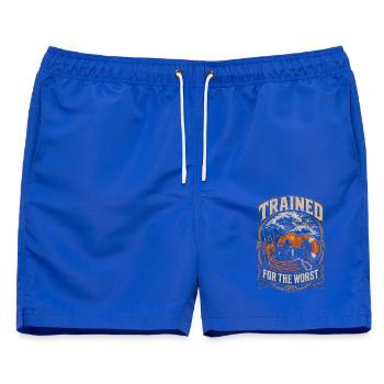 Küstenwache Rettungsschwimmer Trained For Worst - Männer Badeshorts - Royalblau - Vorne - AI Model Male 178 light (178cm)