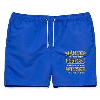 Winzer Sprüche - Männer Badeshorts - Royalblau - Vorne - AI Model Male 178 light (178cm)