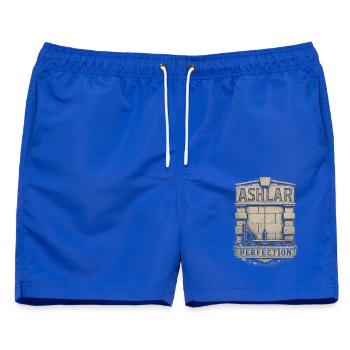 Steinmetz Steinmetzhandwerk Ashlar Perfection - Männer Badeshorts - Royalblau - Vorne - AI Model Male 178 light (178cm)