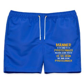Pyrotechniker Spruch - Männer Badeshorts - Royalblau - Vorne - AI Model Male 178 light (178cm)