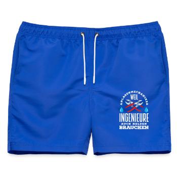 Anlagenmechaniker SHK Sanitär Heizung Handwerk - Männer Badeshorts - Royalblau - Vorne - AI Model Male 178 light (178cm)