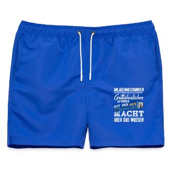 Anlagenmechaniker SHK Sanitär Heizung Handwerk - Männer Badeshorts - Royalblau - Vorne - AI Model Male 178 light (178cm)