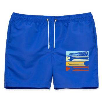 Anlagenmechaniker SHK Sanitär Heizung Handwerk - Männer Badeshorts - Royalblau - Vorne - AI Model Male 178 light (178cm)