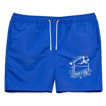 Leben auf Hochtouren – genau wie mein Hund - Männer Badeshorts - Royalblau - Vorne - AI Model Male 178 light (178cm)