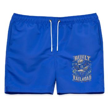 Zugschaffner Zugführer Built For The Railroad - Männer Badeshorts - Royalblau - Vorne - AI Model Male 178 light (178cm)
