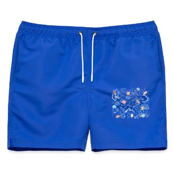 Ozean Meerestiere Muscheln Ozean Strandliebhaber - Männer Badeshorts - Royalblau - Vorne - AI Model Male 178 light (178cm)