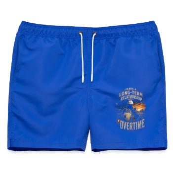 Zugschaffner Zugführer Lokführer Schaffner - Männer Badeshorts - Royalblau - Vorne - AI Model Male 178 light (178cm)
