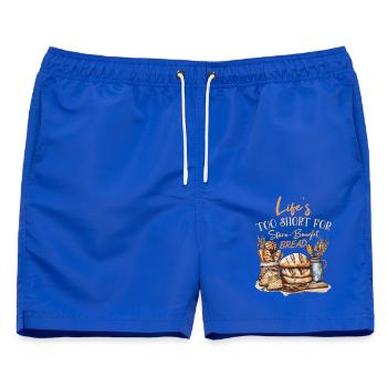 Lustiger Bäcker-Spruch für Bäckerei & Brotbacken - Männer Badeshorts - Royalblau - Vorne - AI Model Male 178 light (178cm)
