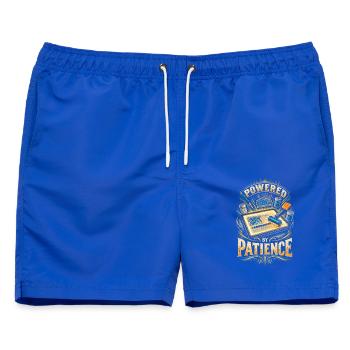 Diamond Painting Powered By Patience - Männer Badeshorts - Royalblau - Vorne - AI Model Male 178 light (178cm)