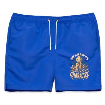 Holzschnitzerei One Slip And Its Character - Männer Badeshorts - Royalblau - Vorne - AI Model Male 178 light (178cm)