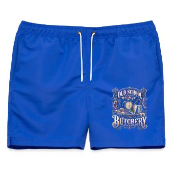 Metzger Schlachter Old School Butchery - Männer Badeshorts - Royalblau - Vorne - AI Model Male 178 light (178cm)
