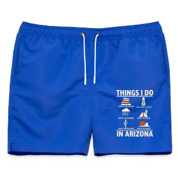 Dinge, die ich im Wüstenleben von Arizona tue - Männer Badeshorts - Royalblau - Vorne - AI Model Male 178 light (178cm)