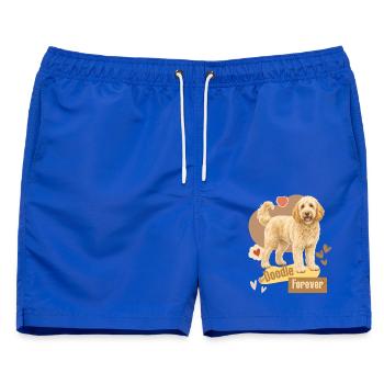 Doodle Hund Forever Herzchen - Männer Badeshorts - Royalblau - Vorne - AI Model Male 178 light (178cm)