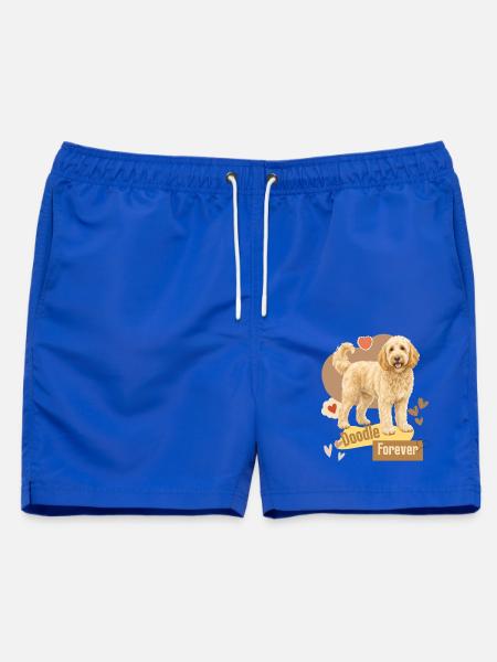 Doodle Hund Forever Herzchen - Männer Badeshorts - Royalblau