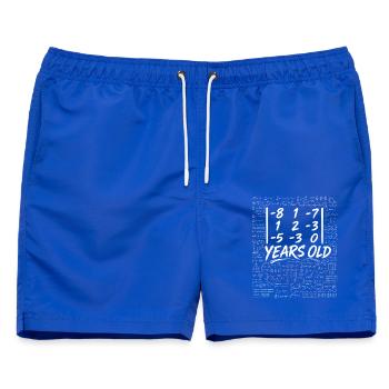 38. Jubiläum. Determinant Matrix Mathematik-Nerd Lustig - Männer Badeshorts - Royalblau - Vorne - AI Model Male 178 light (178cm)