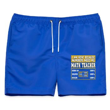 I Am Here Because Numbers Need Me Mathelehrer - Männer Badeshorts - Royalblau - Vorne - AI Model Male 178 light (178cm)