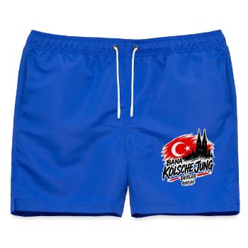 Bana Kölsche Jung derler – Köln Türkei - Männer Badeshorts - Royalblau - Vorne - AI Model Male 178 light (178cm)