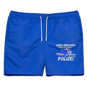 Beste Mädchen Sind Bei Der Polizei Polizistin - Männer Badeshorts - Royalblau - Vorne - AI Model Male 178 light (178cm)