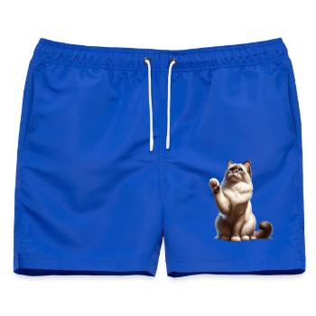 Birma Katze Birman Cat - Männer Badeshorts - Royalblau - Vorne - AI Model Male 178 light (178cm)