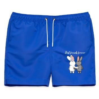 Best Friends Forever Hasen Beste Freunde - Männer Badeshorts - Royalblau - Vorne - AI Model Male 178 light (178cm)