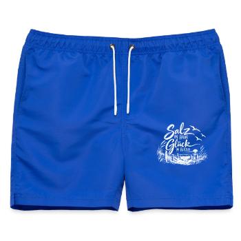 Salz im Haar Glück im Herzen - Männer Badeshorts - Royalblau - Vorne - AI Model Male 178 light (178cm)